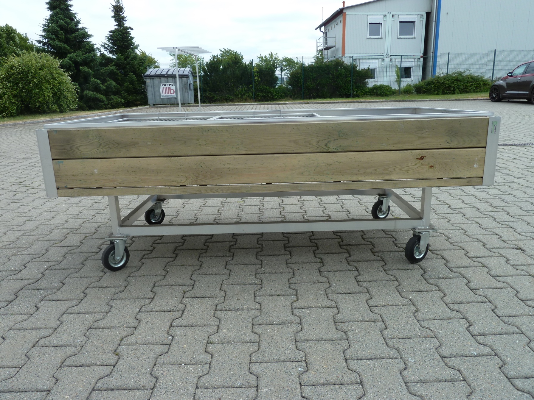 großer Wasserpflanzentisch HOLZ 180x90x68 cm Alu Pflanztisch Ablauf