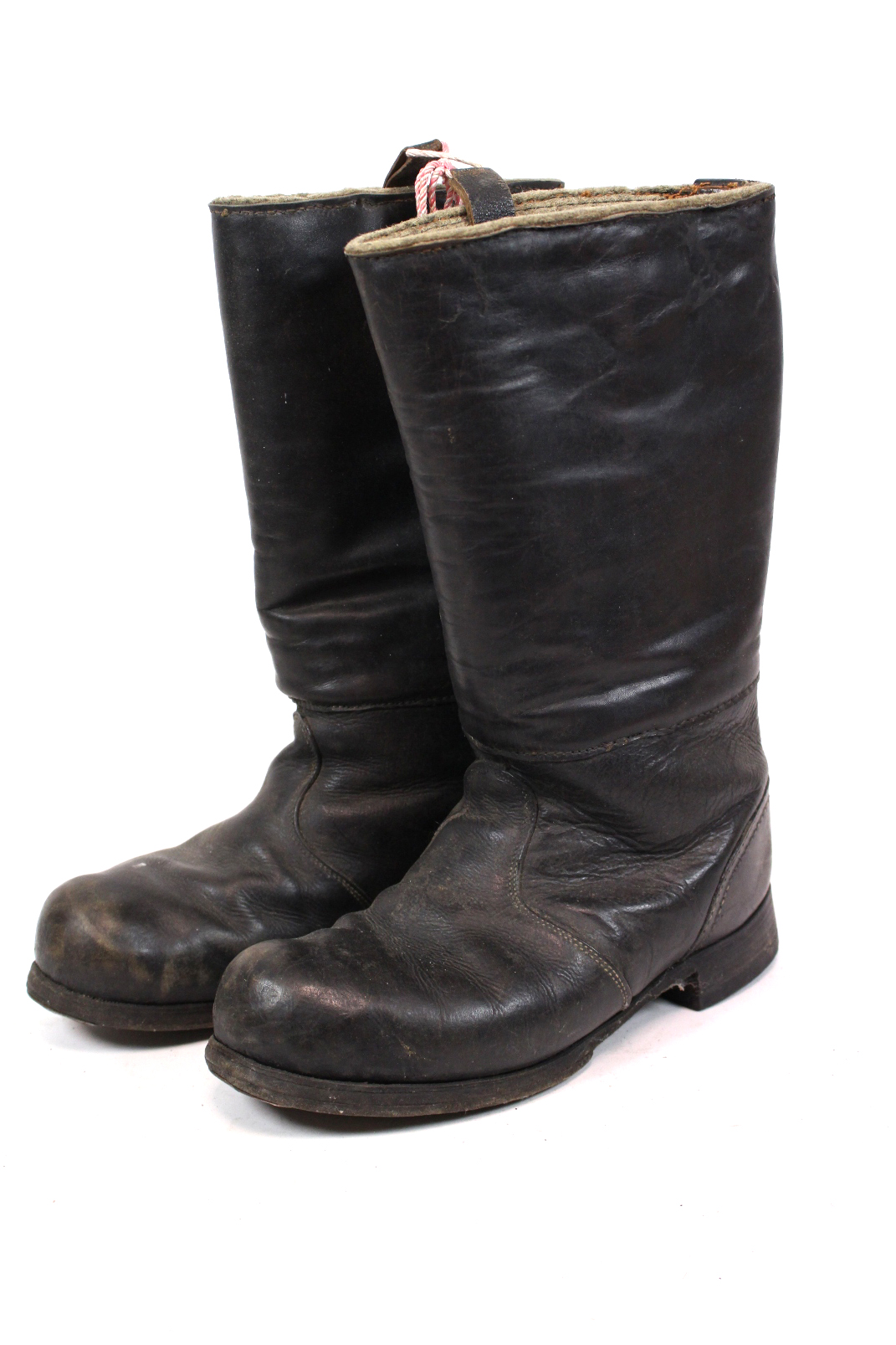 alte DDR Armee Stiefel Gr 30 / 44,5 Leder Filz Winterstiefel Schwarz