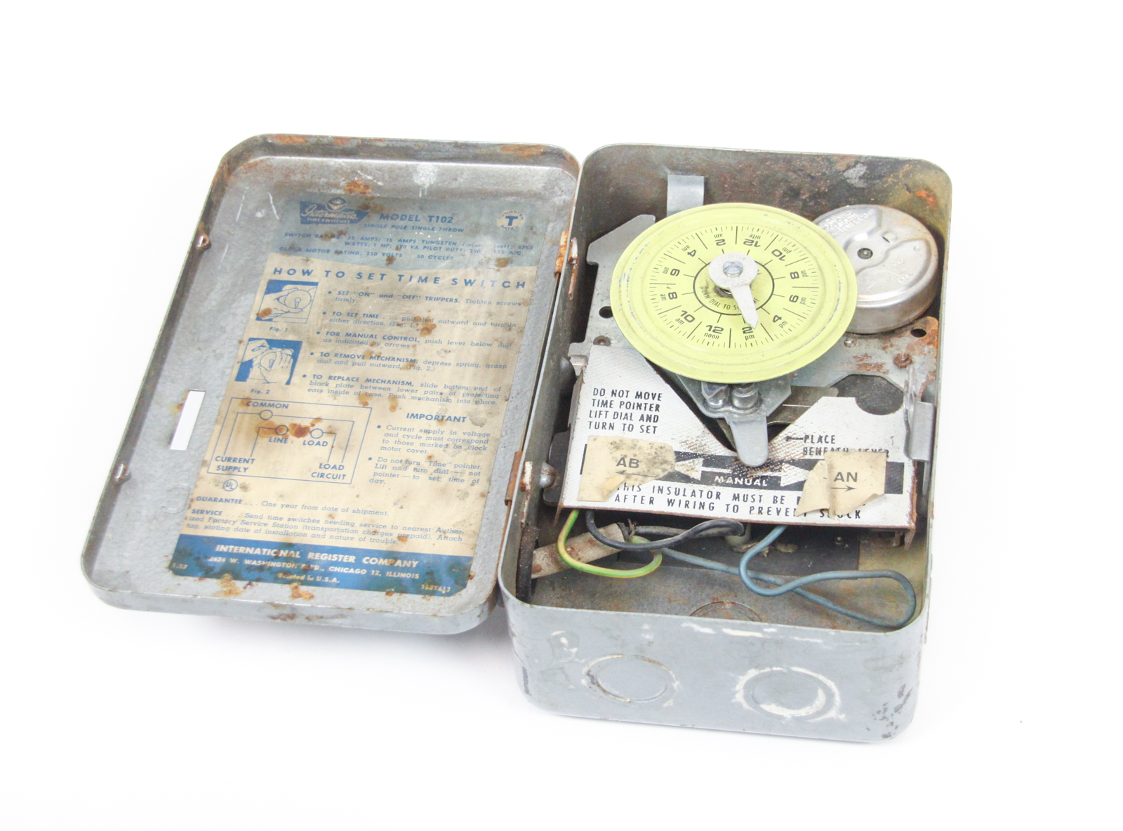 INTERMATIC T102 Schaltuhr Timer Zeitschaltuhr 24 h Single Pole Throw